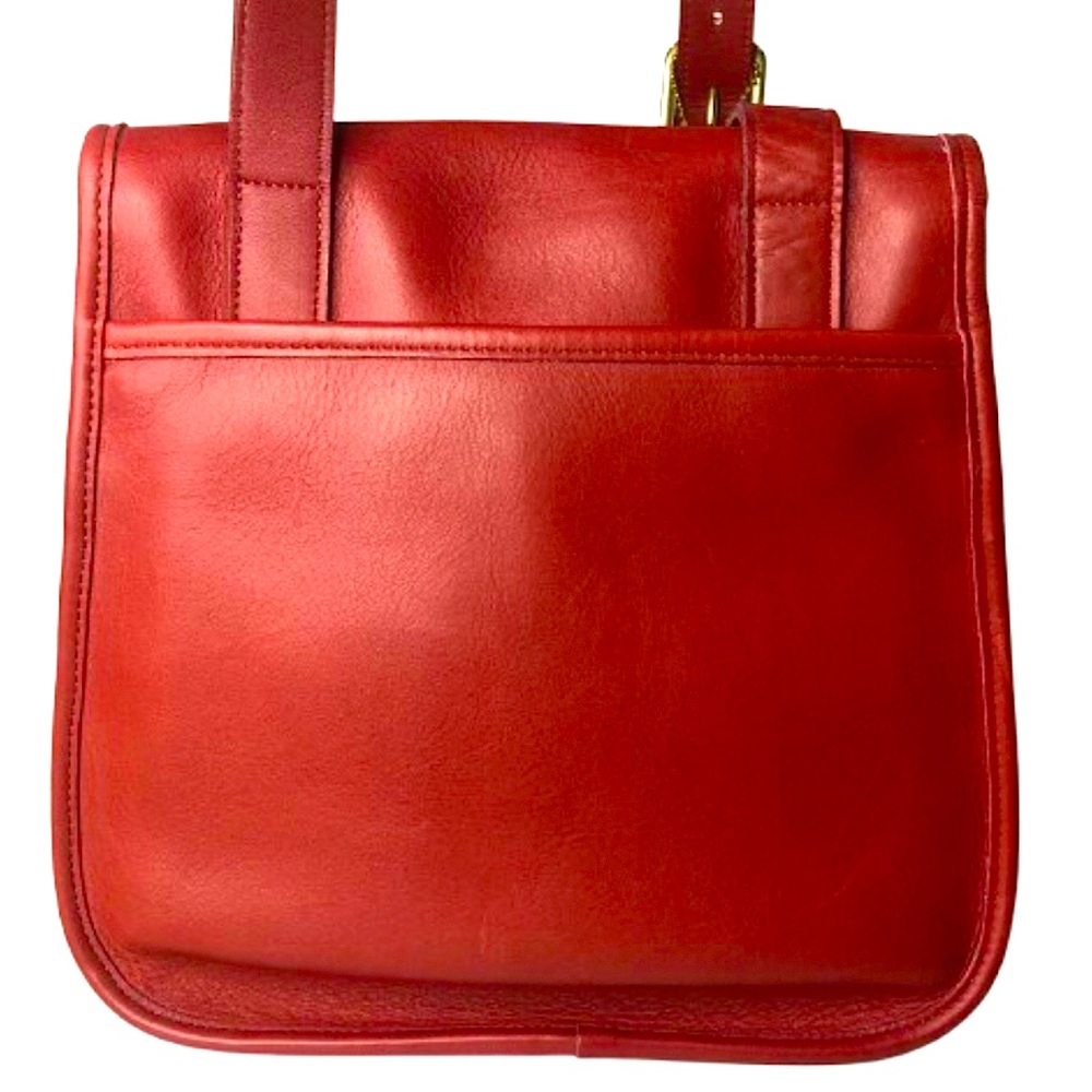 COACH Large Red Glove Tanned Side Pack Crossbody Bag RARE USA COA Sidepack 9979 - Picture 5 of 17